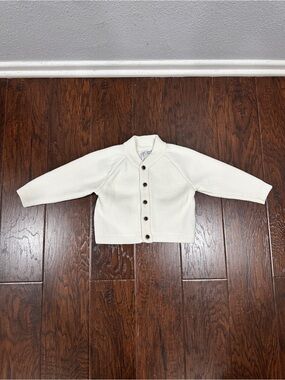 Janie and Jack Cream Button-Front Knit Cardigan